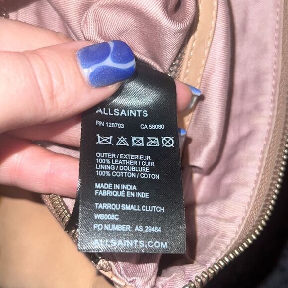 ✨”ALLSAINTS" BEIGE/PINK BEADED "TARROU" CLUTCH✨ - Picture 5 of 8